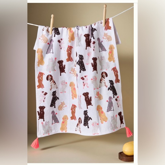 Anthropologie puppy love dish towel - Picture 1 of 10